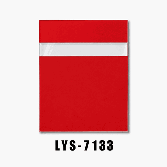 Plástico rojo transparente con grabado inverso para venta minorista